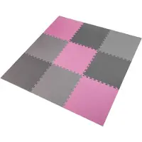 One Fitness MP10 Multipack L. Grau-Rosa- Dunkelgrau Puzzle-Schutzmatte 60x60x1,0 cm (9-teiliges Set)
