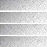 vidaXL Treppe Tritt Rechtwinklig 4 pcs Silber 90 x 20 cm Aluminium