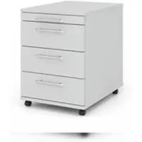 Proregal Rollcontainer Karri | Grau | HxBxT 59x42,8x58cm | Relinggriff | 3 Schübe | Kugelführung, Teilauszug