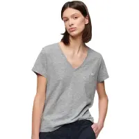 Superdry Studios Slub Embroidered Kurzarm-t-shirt Mit V-ausschnitt