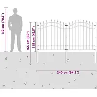 vidaXL Gartenzaun WOERDEN 240 x 165 cm Pulverbeschichteter Stahl Weiß
