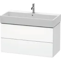 Duravit L-Cube Waschtischunterbau wandhängend, 2 Schubkästen, 984x544x459mm, LC627808484, Farbe: Weiß Supermatt Dekor