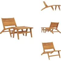 vidaXL Gartenstuhl mit Fußablage Massivholz Teak - Gartenstühle