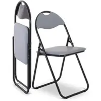 Raburg Klappstuhl 2er-Set, klappbarer Gästestuhl, gepolstert, leicht und bequem, Belastbarkeit 100 kg, Grau/Schwarz, Paul