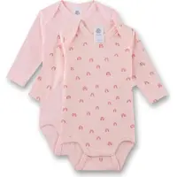Sanetta Baby-Body langarm (Doppelpack) rosa Regenbogen 104