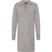 Oxmo Strickkleid "Strickkleid OXNera", Damen, Gr. L, N-Gr, grau (mid grau melange), Obermaterial: 50% Viskose CV. 27% Nylon NY. 23% Polyester PES., Kleider Strickkleid