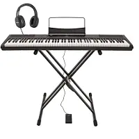 Gear4Music SDP-2 Stage-Piano von mit Ständer Pedal und Kopfhörer