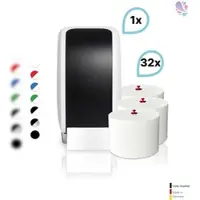Blanc HYGIENIC SET: 1x Toilettenpapierspender Doppelrollen Blanc Cosmos verschied. Farben + 32 Toilettenpapierrollen Long Life 3L - PRODUKTSET