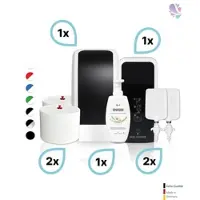 Blanc HYGIENIC KOMPLETT-SET Toilettenkabine: Toilettenpapierspender + SENSOR Sitzreinigung + Reinigungsschaum + Füllmittel