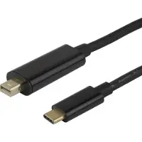Deltaco USB-C - miniDisplayPort cable 4K UHD gold plated 1m black