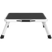 MUEBLEAR - 1-stufiger, klappbarer, rutschfester Metallhocker in Schwarz und Weiß, 46 x 32,5 x 17 cm