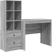 vidaXL Schreibtisch Graues Sonoma 135,5 x 50 x 127 cm 2 stk.