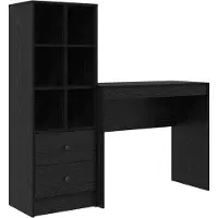 vidaXL Schreibtisch Schwarz Eichen-Optik 135,5 x 40 x 127 cm 2 stk.