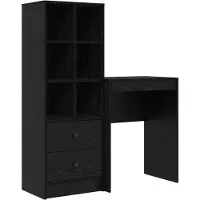 vidaXL Schreibtisch Schwarz Eichen-Optik 105,5 x 34 x 127 cm 2 stk.
