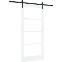 vidaXL Schiebetür ORKDAL Weiß und Schwarz 93 x 202 cm