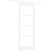 Syfax Schiebetür ORKDAL Weiß 83 x 211 cm Massivholz Kiefer und Glas