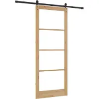 vidaXL Schiebetür 93 x 232 cm Massivholz Kiefer und Glas
