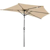 Angel Living Balkon-Sonnenschirm - halbrund - 265 x 132 cm - Beige