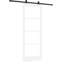 vidaXL Schiebetür ORKDAL Weiß und Schwarz 83 x 211 cm