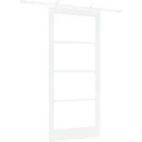 vidaXL Schiebetür ORKDAL Weiß 93 x 202 cm Massivholz Kiefer und Glas