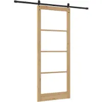 vidaXL Schiebetür ORKDAL 93 x 232 cm Massivholz Kiefer und Glas Natur