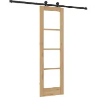 vidaXL Schiebetür ORKDAL Natürlich und Schwarz 61 x 198,5 cm