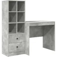 vidaXL Schreibtisch Beton Grau 125,5 x 50 x 127 cm 2 stk.