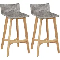 vidaXL Möbel Barhocker 2 Stk. Massivholz Akazie - Gartensessel 44229