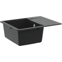 vidaXL Waschbecken Schwarz 560 x 460 mm 80% Quarz und 20% Harz