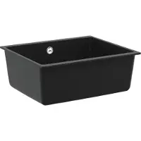 vidaXL Waschbecken Schwarz 530 x 460 mm 80% Quarz und 20% Harz