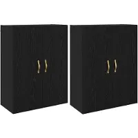 vidaXL Wandschrank 2 Stk. Schwarz Eichen-Optik 69,5 x 34 x 90 cm