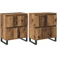 vidaXL Sideboard 2 Stk. Altholz 60 x 35 x 70 cm