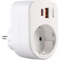 Revolt 3in1-Steckdose, USB-C mit PD 30 W, USB-A mit QC 3.0 30 W, 230 Volt