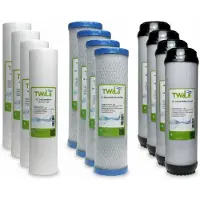 TWaLa 2 Jahre Filter Set 10' 12-teilig Ersatzfilter Umkehrosmose RO Sediment Aktivkohle
