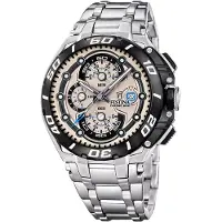 Festina F20754/2 Chrono Bike Chronograph Uhr Herrenuhr Edelstahl Chrono Datum silber