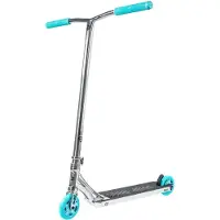 Centrano Core SL3 Complete Stunt Scooter Chrom / Blaugrün | Geschmiedetes Aluminiumdeck, 110 mm Vent-Räder und ABEC 9-Lager
