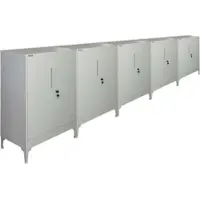 Proregal MegaDeal 5x Flügeltürenschrank ELEPHANT Mit Beinen & 2 Türen Abschließbar HxBxT 90x80x40cm 2 Ebenen Stahl Pulverbeschichtet Lichtgrau