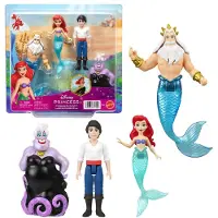 Mattel Disney Princess Disney Prinzessin Arielle Charakterset mit 4 kleinen Puppen, inspiriert vom Disney-Film „Arielle, die Meerjungfrau“, 3 Jahr(e), Mädchen, 200 mm, Mehrfarbig