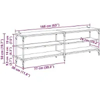 vidaXL TV-Schränk Schwarz Eichen-Optik 160 x 30 x 50 cm