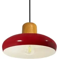 Bamyum Androa Hängelampe Esstisch Gold Metall 40 cm 1 flamming, Deckenlampe Pendelleuchte Esstisch Holz Vintage Deckenleuchte Küchenlampe Hängend - Rot