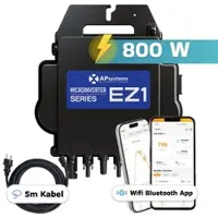 SUNNIVA AP Systems Mikro-Wechselrichter 800 W EZ1-M-EU für Balkonkraftwerk, IP67 wetterfest, Plug-&-Play Installation, 2 MPPT, Bluetooth & WIFI, inkl. 5 m Anschlusskabel Micro Inverter