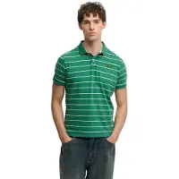 Superdry für Herren. M1110464A Grünes Vintage-Streifen-Polohemd (XXL), Lässig, Baumwolle, Kurzarm