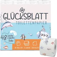 Fripa Toilettenpapier mit bedruckten Motiven, 3-lagig, 48 Rollen x 150 Blatt, 100% Zellstoff St