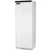 Romux Kühlschrank ABS 400 Liter mit 1 Tür 60 cm mit Umluftkühlung weiß | Gastro Kühlschrank mit 400 L Kapazität - 4 Einlegeböden und 130 W