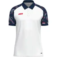 Jako Herren Polo Sonic 6326-039 L - Weiß/Marine/Rot - L