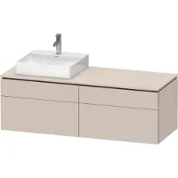 Duravit Waschtischunterbau L-CUBE 1420x482x550mm ta s-matt o ES taupe supermatt ohne Einrichtungssystem
