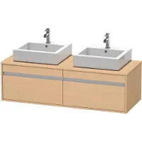 Duravit Ketho Konsolenwaschtischunterbau wandhängend, 1400x426x550 mm, 2 Auszüge, für 2 Aufsatzbecken, beidseitig, KT6697B3030
