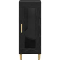 vidaXL Sideboard Schwarz Eichen-Optik 34,5 x 32,5 x 90 cm