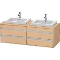 Duravit Ketho Konsolenwaschtischunterbau wandhängend, 1400x496x550 mm, 4 Schubkästen, für 2 Einbauwaschtische, beidseitig, KT6757B3030
