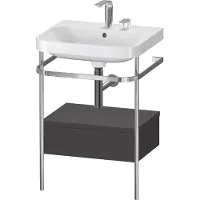 Duravit Möbelwaschtisch-Kombi Happy D.2 Plus 57,5x49cm, 2 HL, gra m, m Kons, 1 Lad